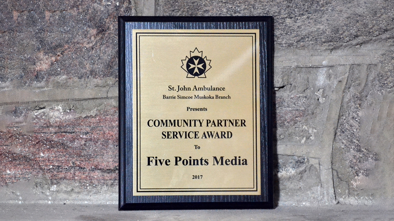 Awarded by St. John Ambulance for our contributions.